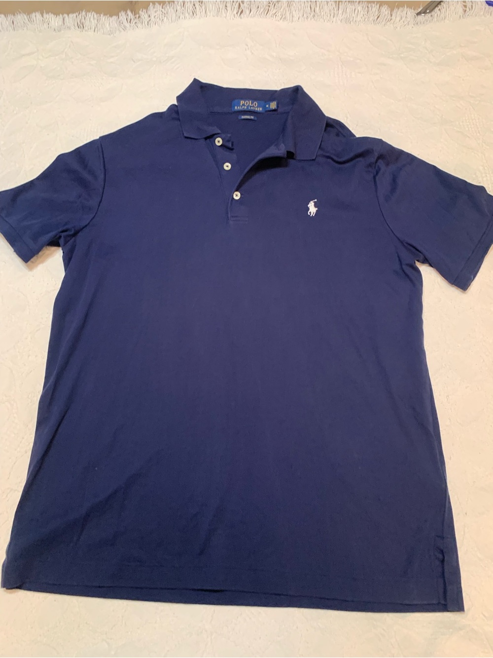 Polo by Ralph Lauren Classic Navy Short-Sleeve Polo with White Logo
